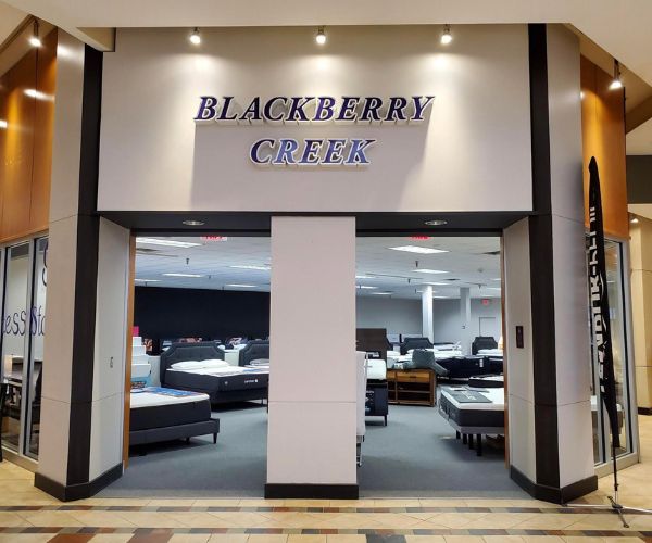 Inside the Blackberry Creek Mattress showroom at Boone Mall
